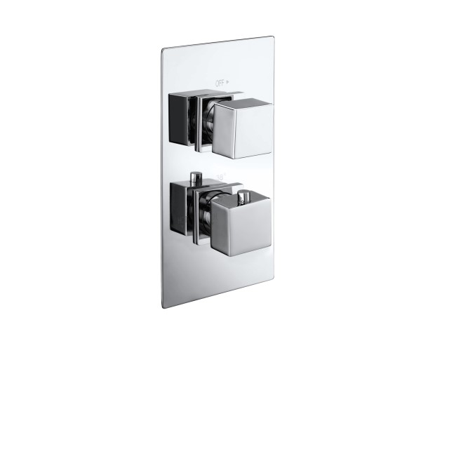 GRADE A1 - Cube square twin shower valve with diverter - 2 outlets