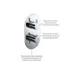 Chrome 2 Outlet Concealed Thermostatic Shower Valve with Dual Control - Flow