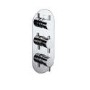 Chrome 3 Outlet Triple Handle Thermostatic Concealed Shower Valve - Arissa