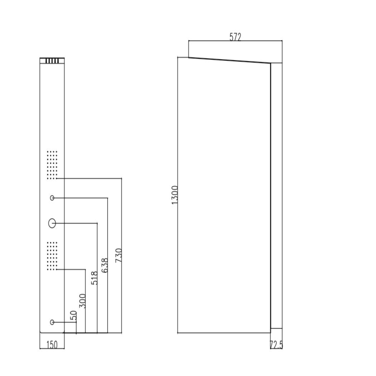 GRADE A1 - Chrome Thermostatic Concealed Shower Tower Panel - Lustro