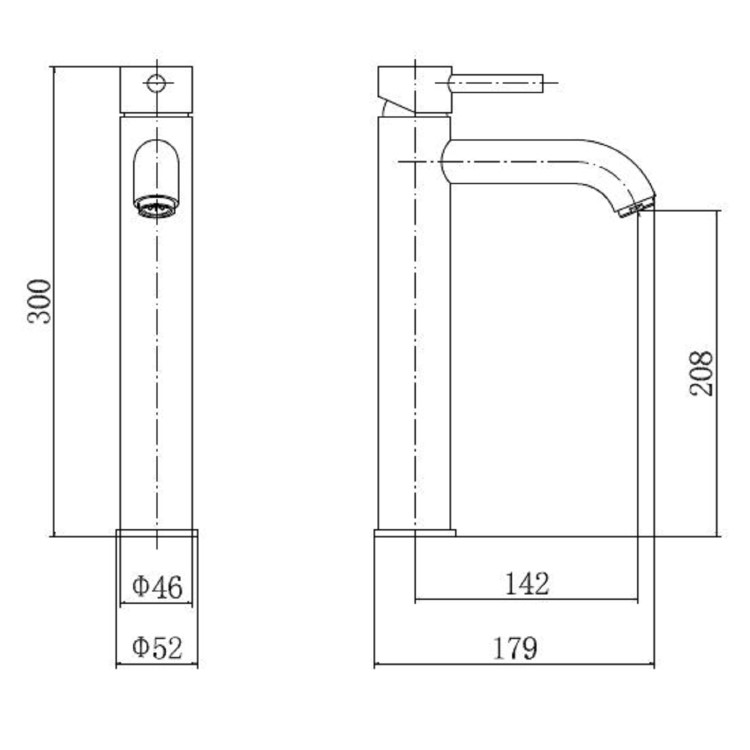 GRADE A1 - S9 Single Lever Extended Basin Mixer Tap