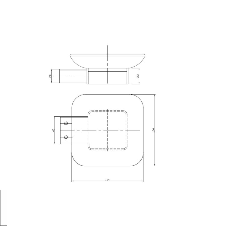 GRADE A1 - Square Glass Soap Dish Holder - Bexton Range