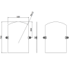 Frameless Arched Bathroom Mirror - 550 x 750mm - Baxenden