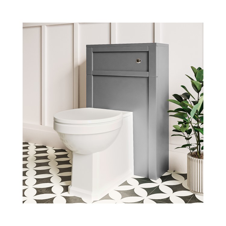 GRADE A1 - Avebury 500mm WC Unit - Cloud Grey