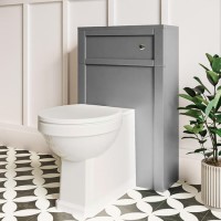 GRADE A1 - Avebury 500mm WC Unit - Cloud Grey