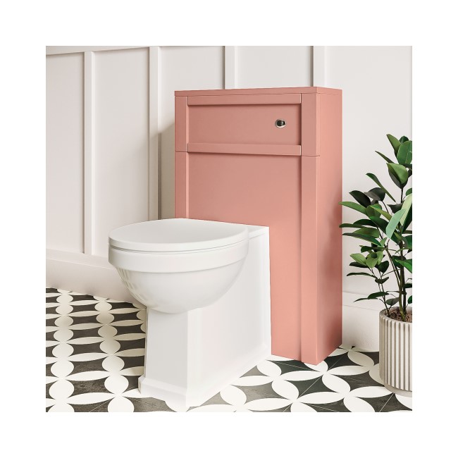500mm Pink Back to Wall Toilet Unit Only - Avebury