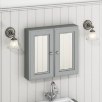 ONLY OPENED - Westbury 667mm Mirror Cabinet - Matt Mid-Grey