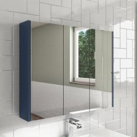 GRADE A1 - Blue Mirrored Wall Bathroom Cabinet 800 x 650mm - Ashford