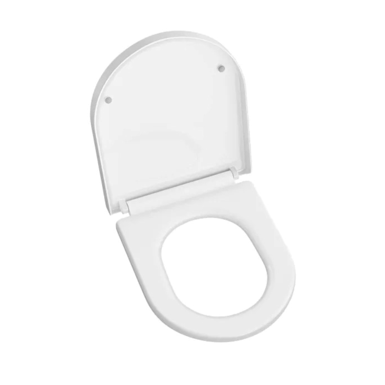 White Round Soft Close Toilet Seat with Quick Release - Pendle