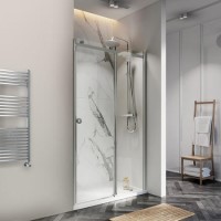 GRADE A1 - Chrome Sliding Shower Door 2070 x 605mm - Frameless