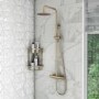 Thermostatic Mixer Bar Shower with Round Overhead & Pencil Hand Shower - Arissa