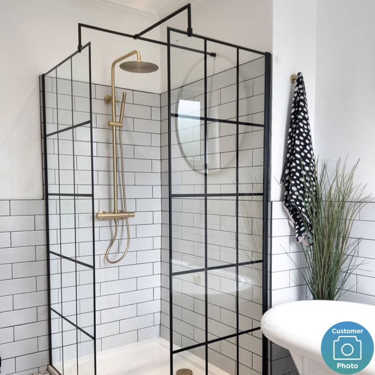 Thermostatic Mixer Bar Shower with Round Overhead & Pencil Hand Shower - Arissa