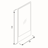 GRADE A1 - Rectangular Bathroom Mirror - 600mm - Concrete - Parma