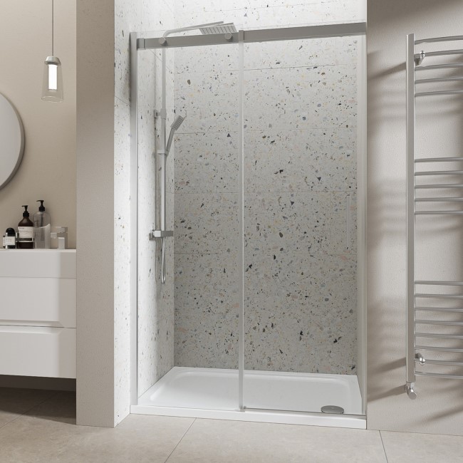 GRADE A1 - 1000mm Frameless Sliding Shower Door - Aqulia