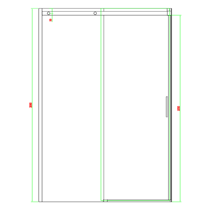 GRADE A1 - 1000mm Frameless Sliding Shower Door - Aqulia