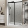 1000mm Black Frameless Sliding Shower Door 8mm Glass - Aqulia