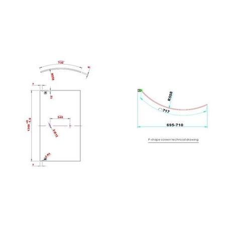GRADE A1 - P Shaped Bath Screen
