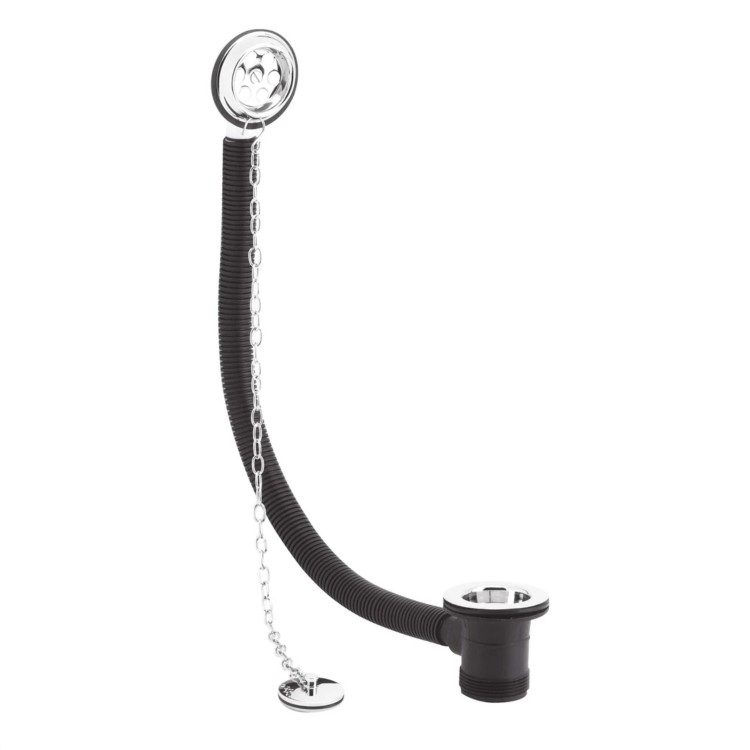 ONLY OPENED - Traditional Bath Waste & Overflow with Brass Plug & Link Chain