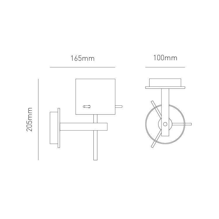 GRADE A1 - Gold Bathroom Wall Light - Gene