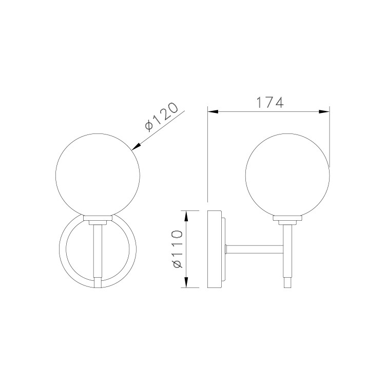 GRADE A1 - Porto wall light black