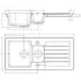 GRADE A1 - 1.5 Bowl Inset White Ceramic Kitchen Sink with Reversible Drainer - Alexandra