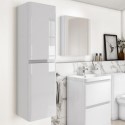 A1/BeBa_27431 ONLY OPENED - White Wall Hung Tall Bathroom Cabinet 400mm - Pendle
