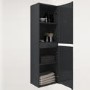 IMPERFECT - Double Door Dark Grey Wall Hung Tall Bathroom Cabinet 400 x 1400mm - Pendle