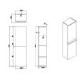 IMPERFECT - Double Door Dark Grey Wall Hung Tall Bathroom Cabinet 400 x 1400mm - Pendle