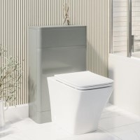 GRADE A1 - 500mm Light Grey Back to Wall Toilet Unit Only - Pendle