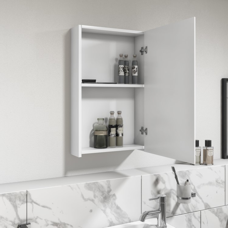 White Mirrored Bathroom Cabinet 400 x 650mm - Pendle