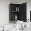 Dark Grey Mirrored Bathroom Cabinet 400 x 650mm - Pendle