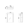 Dark Grey Mirrored Bathroom Cabinet 400 x 650mm - Pendle