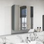 Double Door Light Grey Mirrored Bathroom Cabinet 600 x 650mm - Pendle