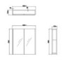 GRADE A1 - Dark Grey Mirrored Wall Bathroom Cabinet 600 x 650mm - Pendle