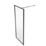GRADE A1 - Black 700mm Framed Wet Room Shower Screen with Wall Support Bar - Zolla