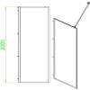 GRADE A1 - Black 700mm Framed Wet Room Shower Screen with Wall Support Bar - Zolla