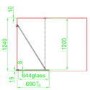 GRADE A1 - Black 700mm Framed Wet Room Shower Screen with Wall Support Bar - Zolla