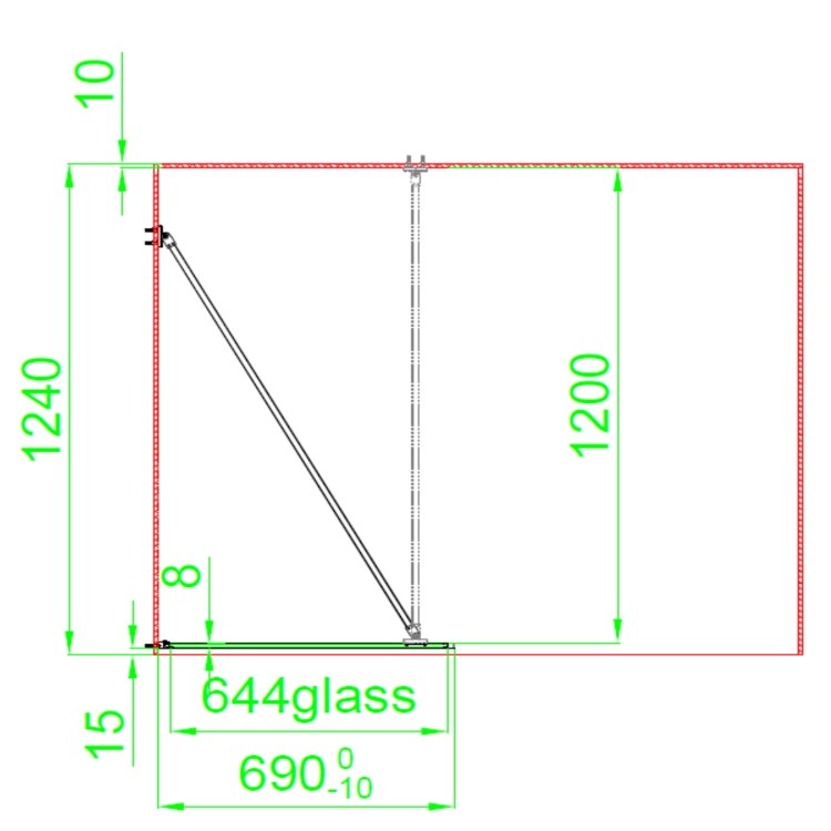 GRADE A1 - Black 700mm Framed Wet Room Shower Screen with Wall Support Bar - Zolla