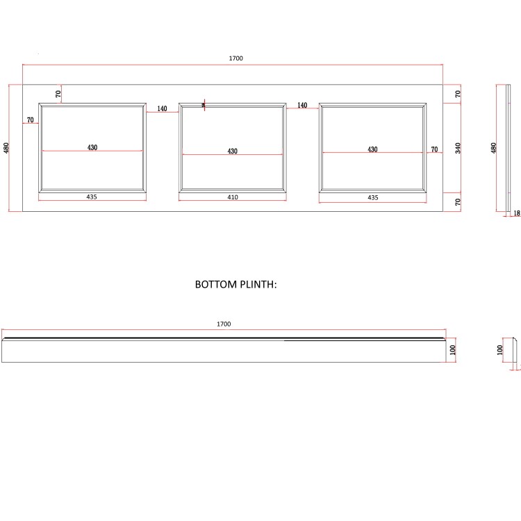 GRADE A1 - Ashbourne 1700mm Bath Panel - Anthracite