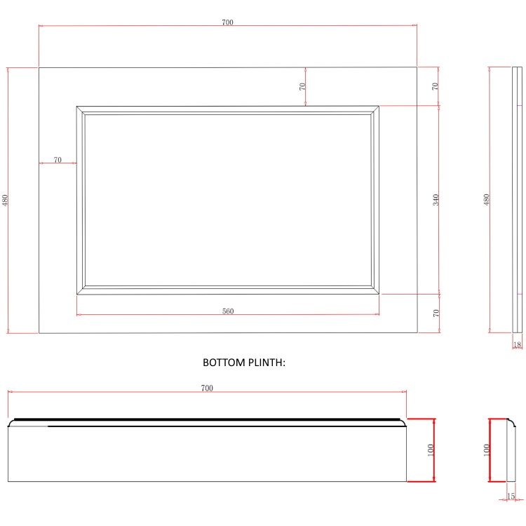 GRADE A1 - Ashbourne Wooden 700mm End Bath Panel - Anthracite