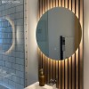 Round Backlit LED Bathroom Mirror with Demister 600mm -Luna