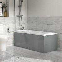GRADE A1 - 1500mm Light Grey Front Bath Panel - Pendle