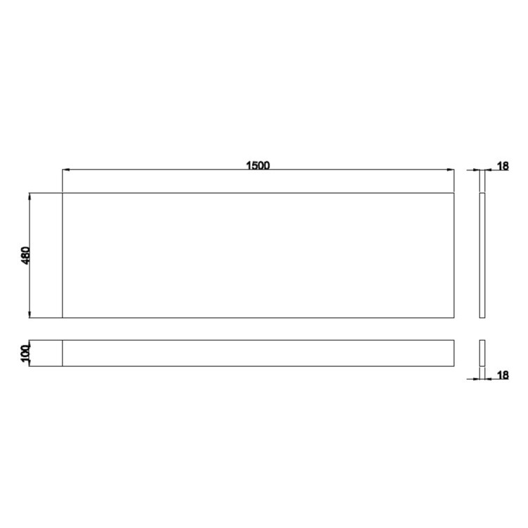 GRADE A1 - 1500mm Light Grey Front Bath Panel - Pendle