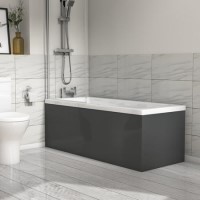 GRADE A1 - 1700mm Dark Grey Front Bath Panel - Pendle