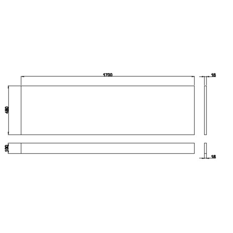 GRADE A1 - 1700mm Dark Grey Front Bath Panel - Pendle