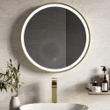 BeBa_27577 Round Brass Heated Bathroom Mirror with Lights 600mm -Antares