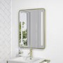 GRADE A1 - Rectangular Brass LED Bathroom Mirror with Demister 600 x 800mm - Lepus 