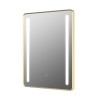 Rectangular Brass LED Bathroom Mirror with Demister 600 x 800mm - Lepus 