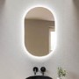 Oval Backlit Heated Bathroom Mirror with Lights 500 x 800mm - Irena