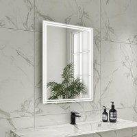 ONLY OPENED - Rectangular Double Border LED Bathroom Mirror with Demister 600x800mm -Antila  ONLY OPENED - Rectangular Double Border LED Bathroom Mirror with Demister 600x800mm -Antila